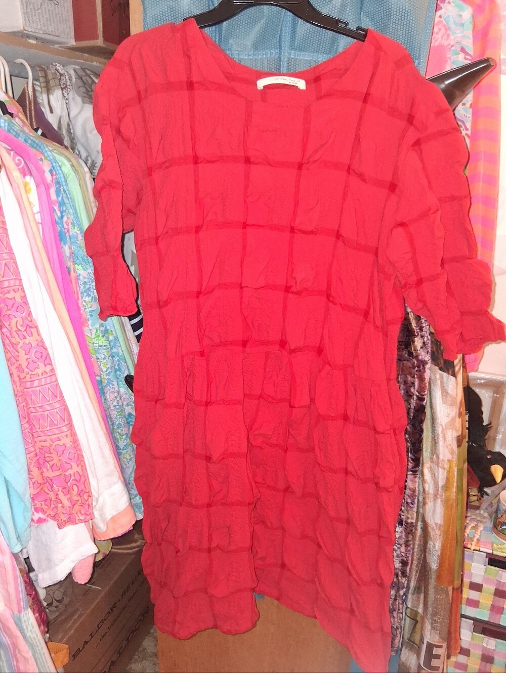 Zibuyu Avant Garde 3d Puff Red Dress
